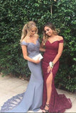 Sexy Mermaid Off the Shoulder Long Prom Dress With Lace HZ0527