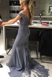 Sexy Mermaid Off the Shoulder Long Prom Dress With Lace HZ0527