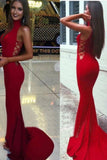 High Neck Red Mermaid Prom Dress,Long Sexy Evening Party Gown HZ0527