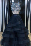 Scoop Neck Tulle Crystals Women Charming Layer Prom Dresses For Woman HZ0527