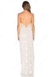 Sexy Spaghetti Strap V-neck Sheath Column Split Front Floor-length Backless Prom Dresses HZ0527