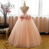 Vintage Flower Long Sleeves Puffy Tulle Long Prom Dress,Quinceanera Dresses HZ0527