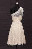 Pretty One Shoulder Lace Short Open Back Homecoming Dresses HZ0527