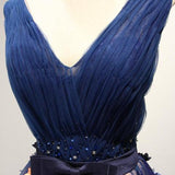 Beautiful V-neck Floor-length A Line Long Prom Dress With Flowers HZ0527