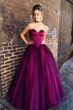 Stylish Sweetheart Purple Tulle Long Prom Dress,Formal Evening Dresses,Ball Gown Prom Dresses HZ0527