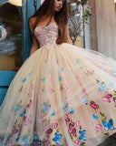 Princess Tea Length Tulle Prom Dresses,Ball Gown Lace Top Strapless Homecoming Dresses HZ0527