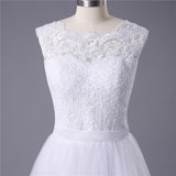Princess White Tulle Lace Top Beaded Wedding Dresses, Cheap Long Bridal Dress HZ0527
