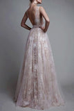 A Line Prom Dresses,V-neck Sexy Evening Party Dresses, Long Formal Dress HZ0527