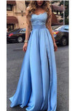 Blue Sexy Evening Formal Dress,Lace A Line Prom Gown Long Charming Prom Dress HZ0527