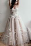 Cheap Sweetheart A Line Appliques Long Prom Dress Sexy Evening Dresses HZ0527