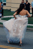 Cheap Sweetheart A Line Appliques Long Prom Dress Sexy Evening Dresses HZ0527
