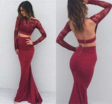 Two Pieces Backless Sexy Long Prom Dresses For Women 2025 HZ0527