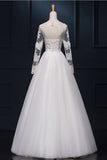 Elegant Handmade Puffy Long Sleeves Lace Wedding Dresses HZ0527