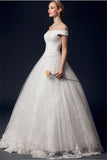 Off Shoulder Long Big Ball Gowns Wedding Dresses For Women HZ0527