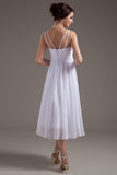 Simple White Chiffon V-neck Open Back Beach Wedding Dresses HZ0527