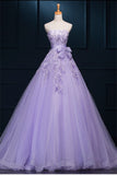 2025 Strapless Long Purple Lace Big Wedding Dress With Bow HZ0527