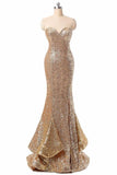 Sweetheart Sequin Shiny Long Mermaid Handmade Prom Dresses HZ0527