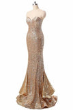 Sweetheart Sequin Shiny Long Mermaid Handmade Prom Dresses HZ0527