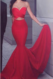 Sexy Simple Red Mermaid High Quality Sweetheart Prom Dresses HZ0527