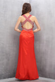 Sexy Sparkly Mermaid Satin V-neck Handmade Open Back Prom Dresses HZ0527