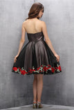 Beauty Black Short Sweetheart Handmade Homecoming Dresses HZ0527