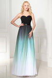 2025 Charming Back Up Lace Ombre Gradient Chiffon Long Prom Dresses HZ0527