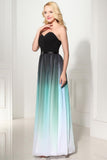 2025 Charming Back Up Lace Ombre Gradient Chiffon Long Prom Dresses HZ0527