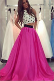 New Design 2 Pieces Halter Long Pretty Prom Evening Dresses HZ0527