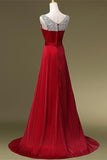 Simple Beading Long High Low A-line Charming Prom Dresses HZ0527