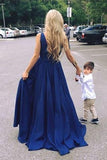 Sexy Taffeta A-line Floor-length V Neck Long Prom Dresses HZ0527