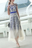 Real Pretty Long Elegant High Low Short Sleeves Simple Prom Dresses HZ0527