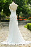 Deep V-neck Long Simple Cheap Elegant Prom Dresses HZ0527