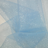 A Line Tulle Sky Blue Crystals Beaded Prom Dress, Party Gown HZ0527