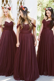 Promfast Cheap Burgundy Bridesmaid Dresses Long Bridesmaid Dresses HZ0527