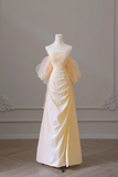 A Line Taffeta Scoop Long Formal Dress Prom Dress, Champagne Party Dress HZ0527