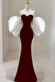 Beautiful Velvet Mermaid Strapless Long Formal Gown, Floor Length Prom Dress HZ0527