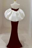 Beautiful Velvet Mermaid Strapless Long Formal Gown, Floor Length Prom Dress HZ0527