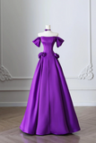 Purple Satin Long Prom Dress, Elegant A Line Satin Evening Party Dress HZ0527