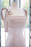 A Line Sequins Pink Straps Long Formal Dress, Evening Prom Dress HZ0527