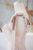 A Line Sequins Pink Straps Long Formal Dress, Evening Prom Dress HZ0527