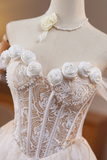 Ivory Lace Flower Pearl Birthday Short Party Dress, Lovely A Line Prom Dress HZ0527