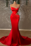 Long Mermaid High Split Asymmetrical Spaghetti strap Floor Length Prom Dress HZ0527
