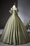 Green Tulle Long Prom Dress, A Line Green Evening Party Dress HZ0527