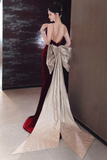 Wine Red Velvet Mermaid Backless Long Evening Dress, Prom Party Dress HZ0527