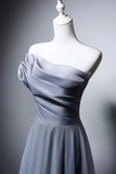 Strapless Light Gray Organza Long Prom Dresses, Long Formal Evening Dresses HZ0527