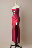 Red Mermaid Strapless Long Prom Dress with Beads HZ0527