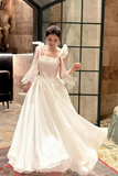 Glamorous Tulle Square Neck Evening Gown with Bow Straps for Formal Party HZ0527