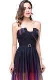 Open Back Long Gradient Chiffon Modest Prom Dresses HZ0527