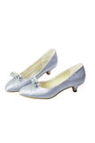 Beading Low Heel Handmade Women Shoes With Bow Knot HZ0527