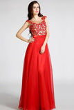 Open Back Red Long Lace Beaded Prom Evening Dresses HZ0527